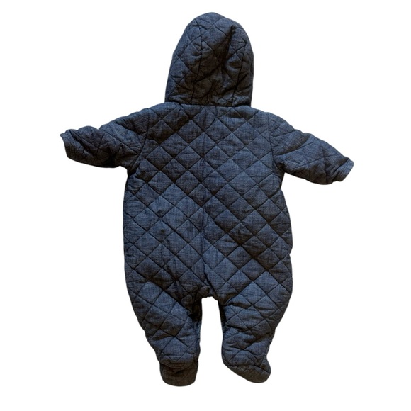Baby Gap Denim Quilted Bear Snowsuit size 0-3 months - Picture 8 of 9